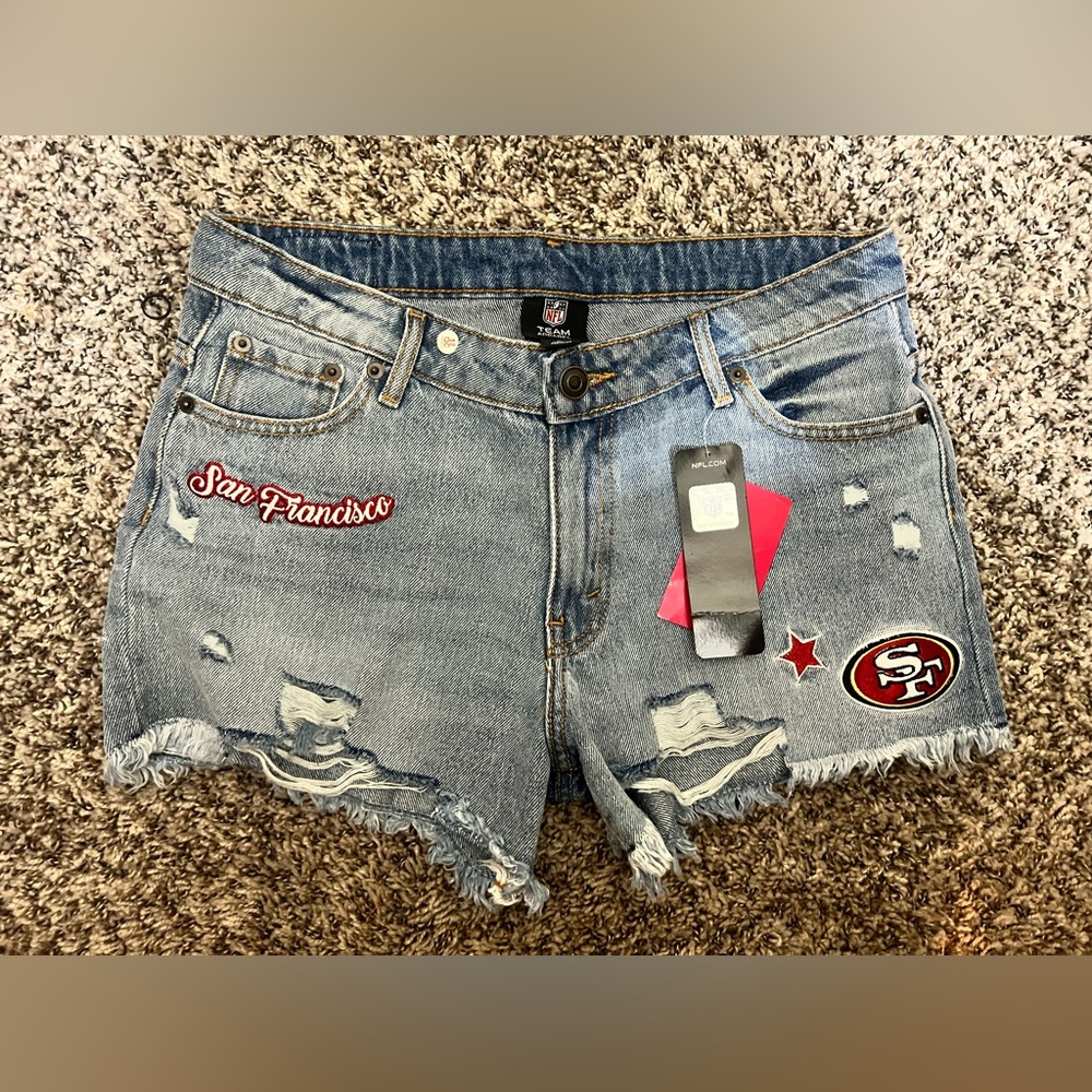 ⚡️San Francisco 49ers NFL, Woman’s 
Denim Shorts⚡️